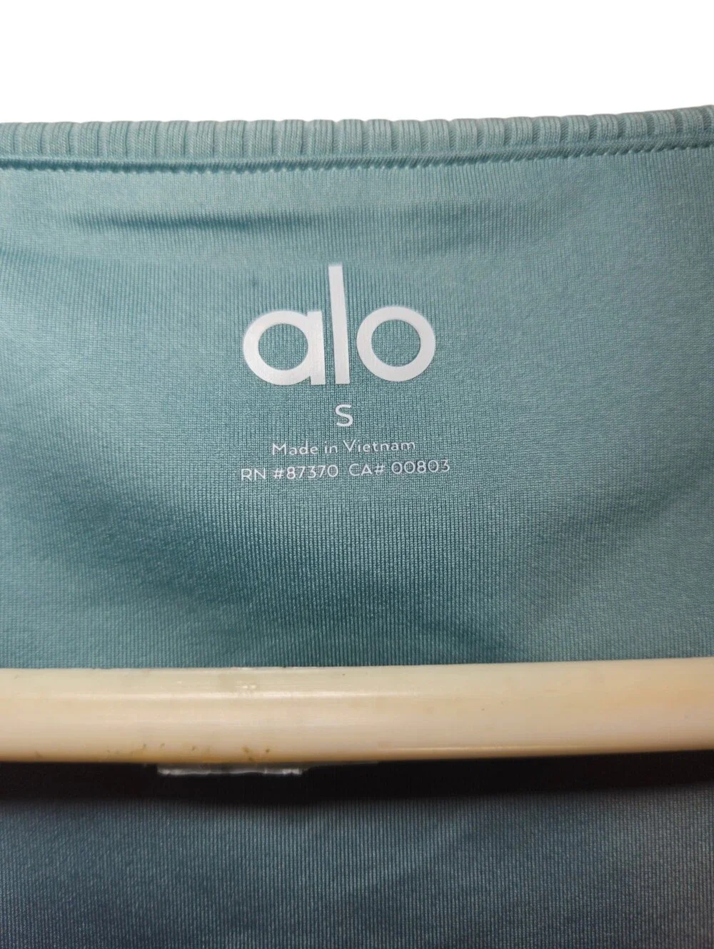 Alo Yoga Blissful Henley Bra Top Blue Haze Ribbed Crop Top Size Small